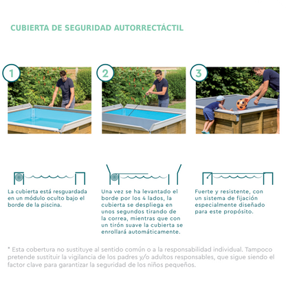 Piscina de madera 2x2 metros Pistoche