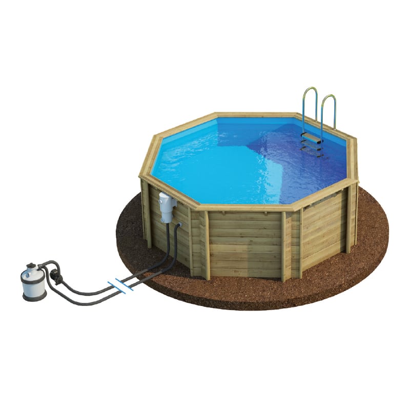 Piscina de madera Diámetro 4,14m x 1,2  BWT TROPIC OCTO 414